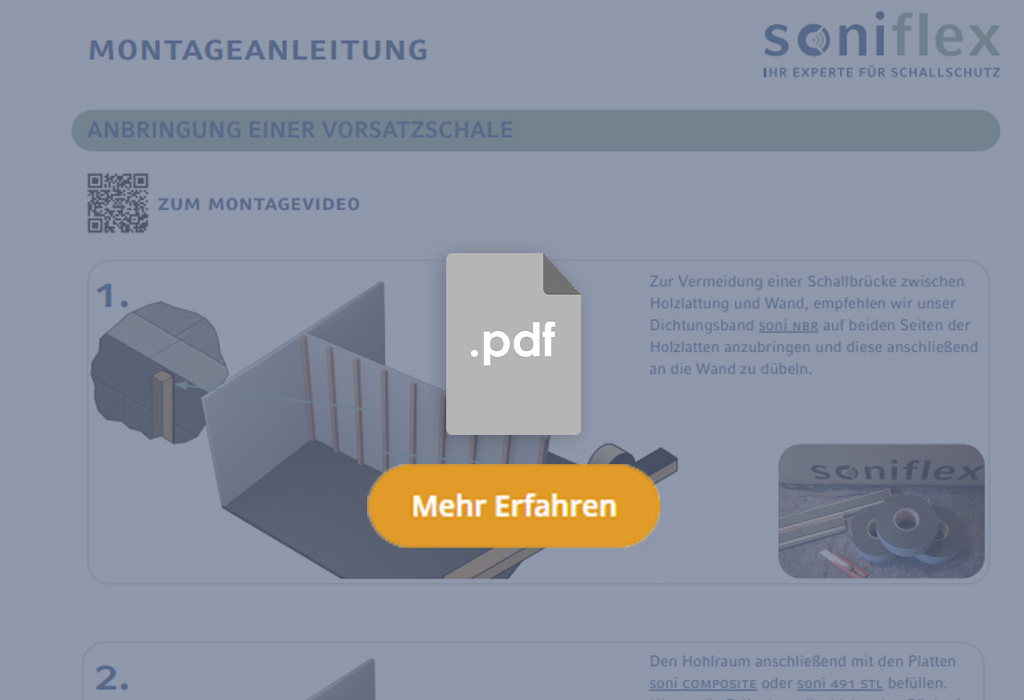 Technische Zeichnung zum Bau einer Vorsatzschale