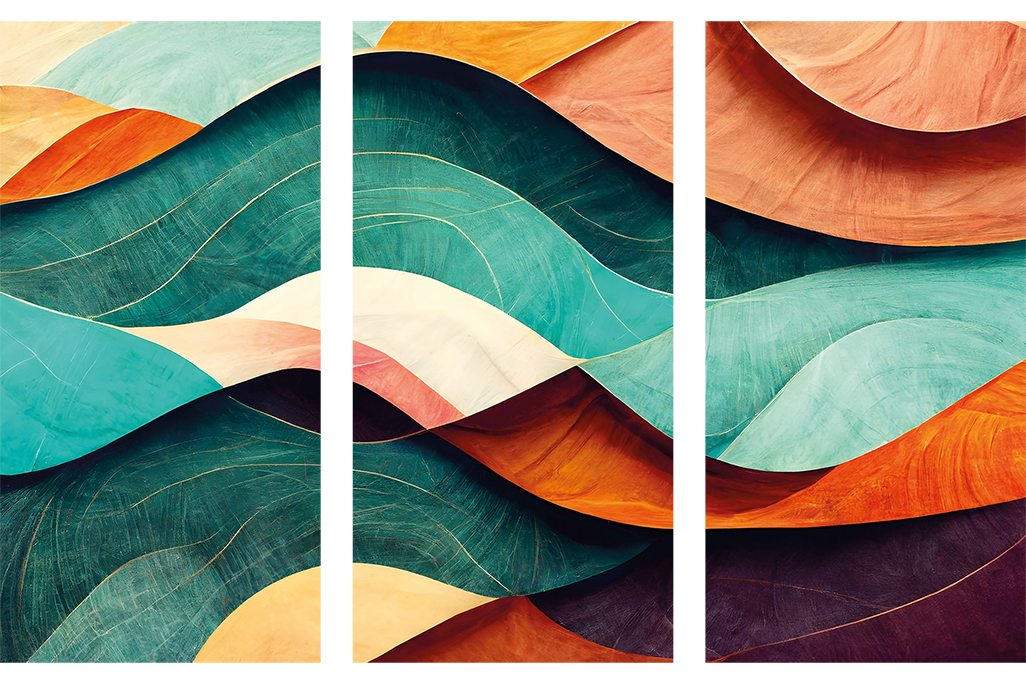 colored waves Set