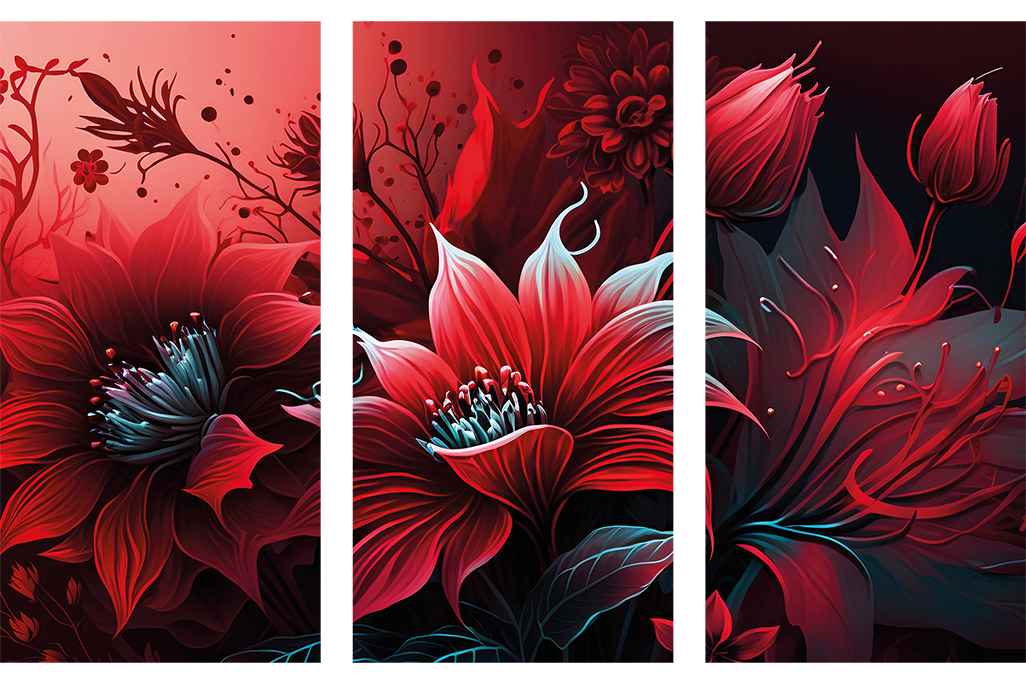 abstract flowers Set